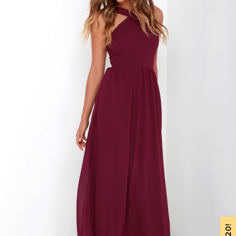 Lulus Air of Romance Burgundy Maxi Dress